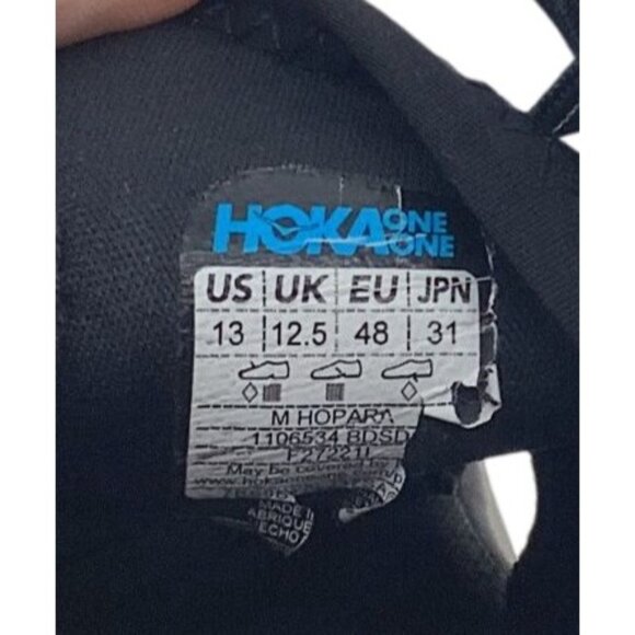 Hoka One One Hopara Mens Trail Sandals Size 13 Black ***READ*** - Picture 8 of 9